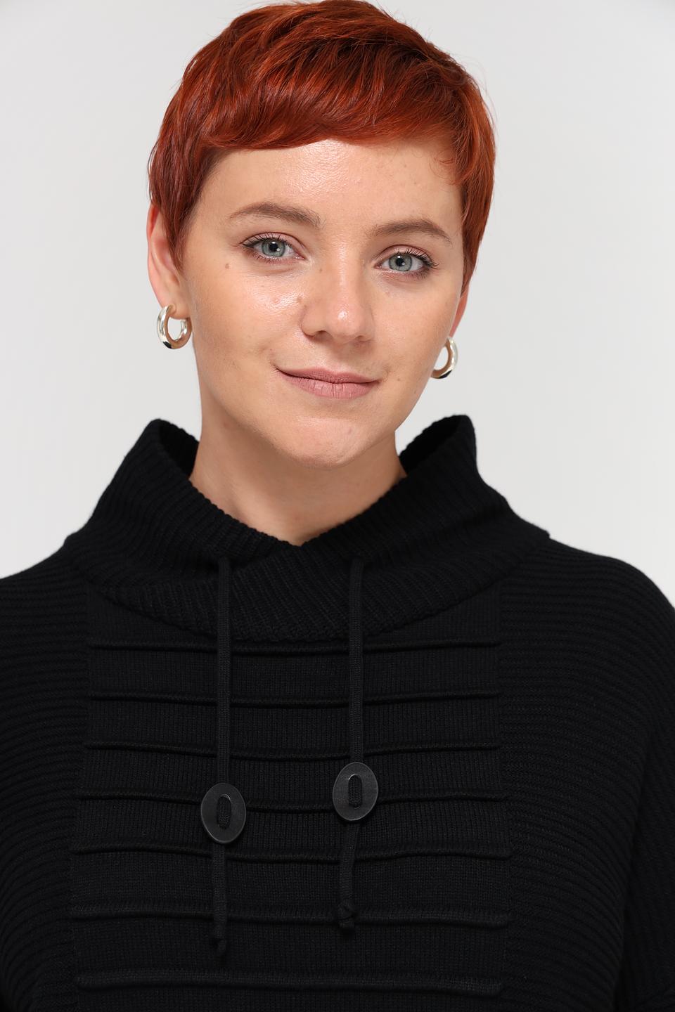 Пуловер Doris Streich чёрный с декором