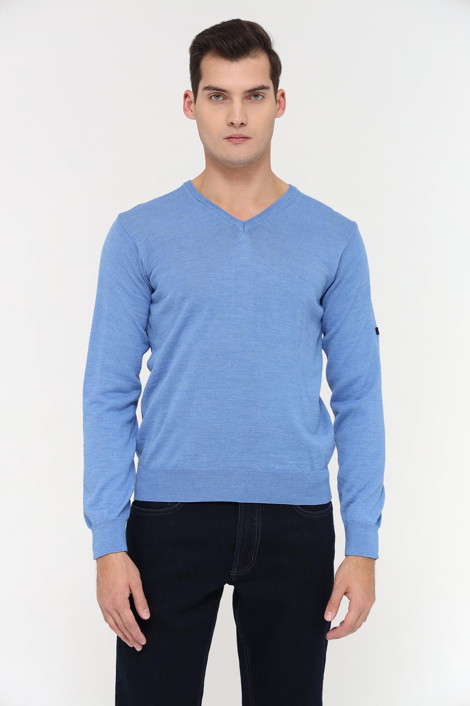 Джемпер Monte Carlo V-образный голубой