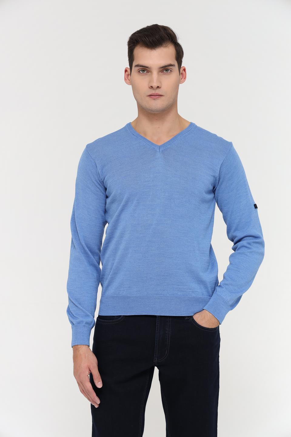 Джемпер Monte Carlo V-образный голубой