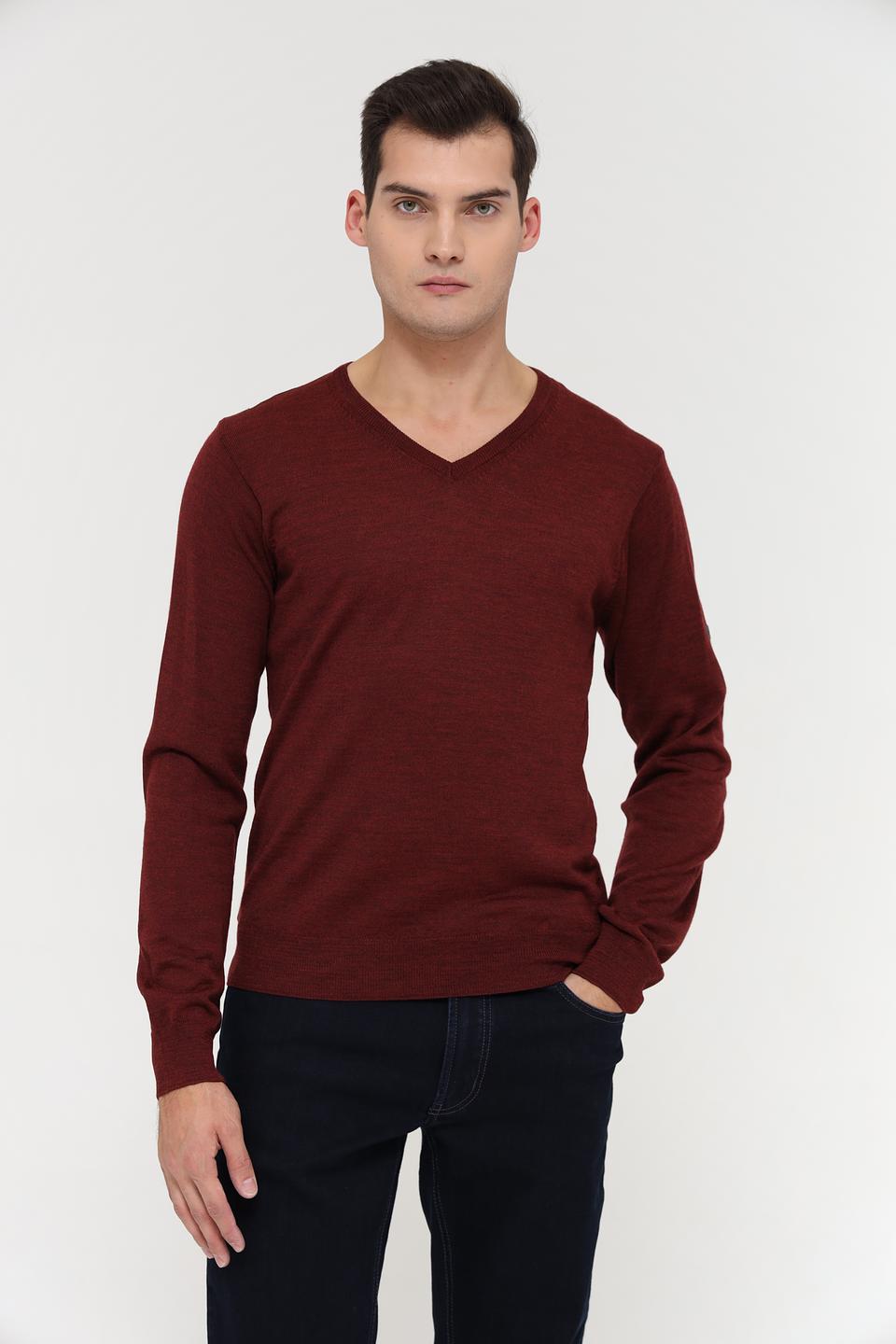 Джемпер Monte Carlo V-образный бордовый