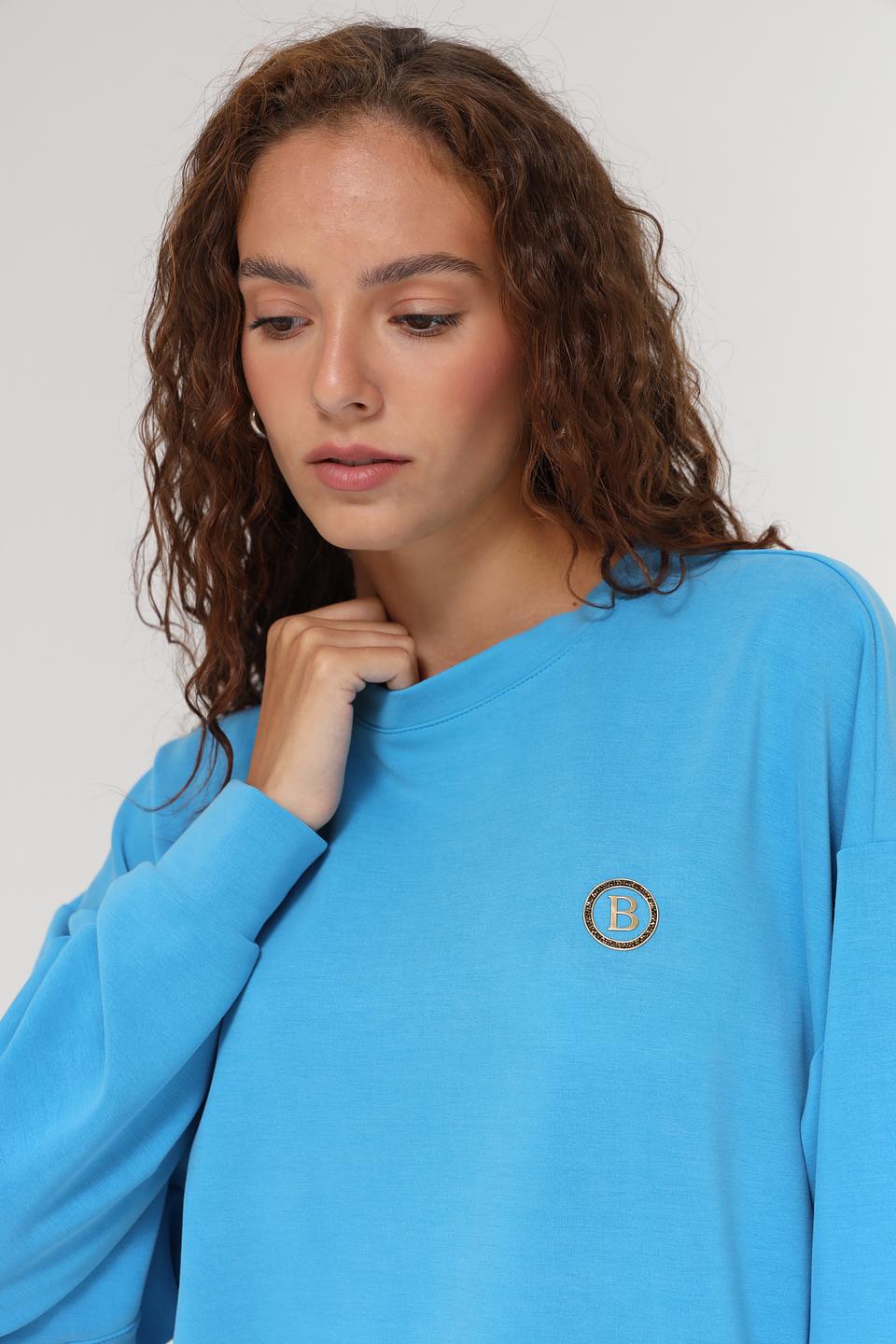 Пуловер Beatris голубой оверсайз