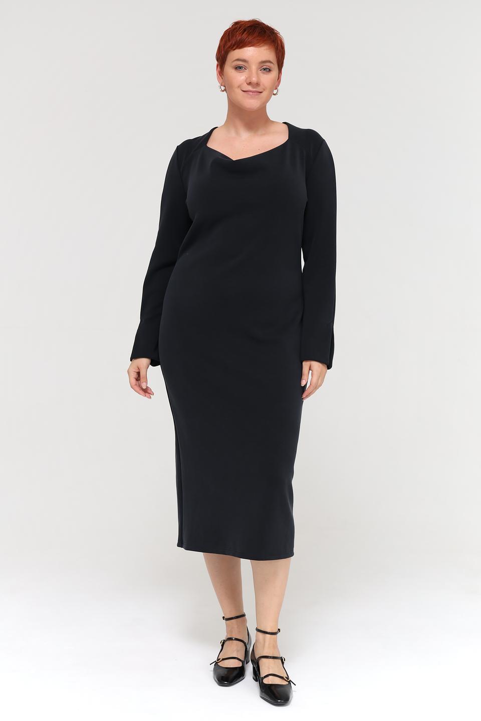 Платье Beatris чёрное с рукавами