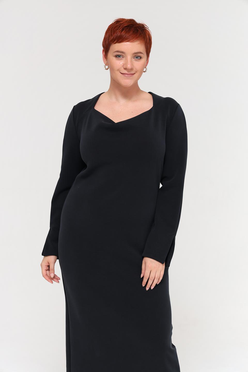 Платье Beatris чёрное с рукавами