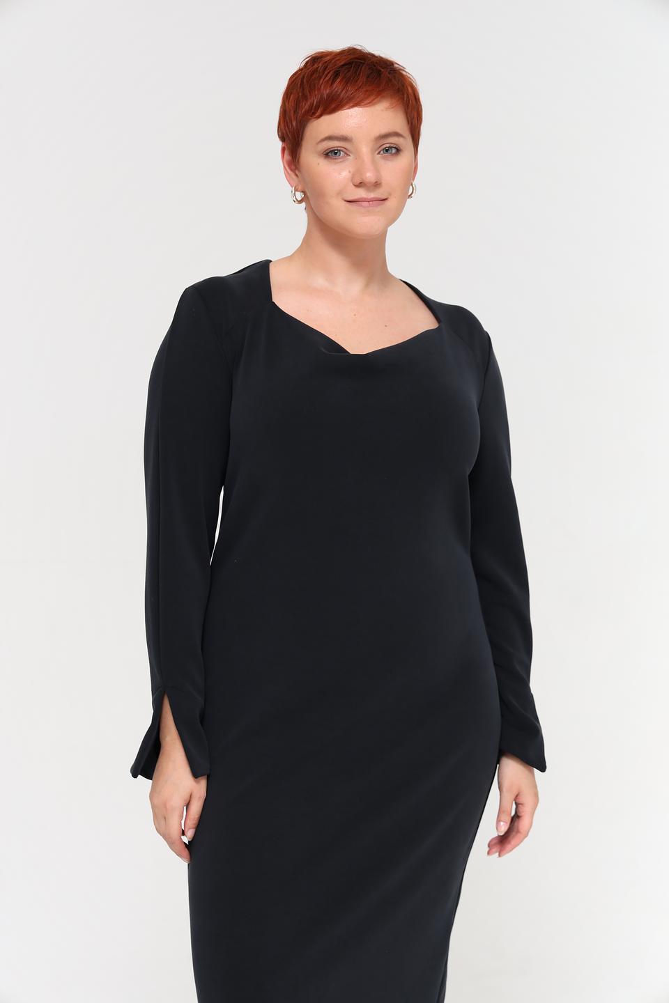 Платье Beatris чёрное с рукавами