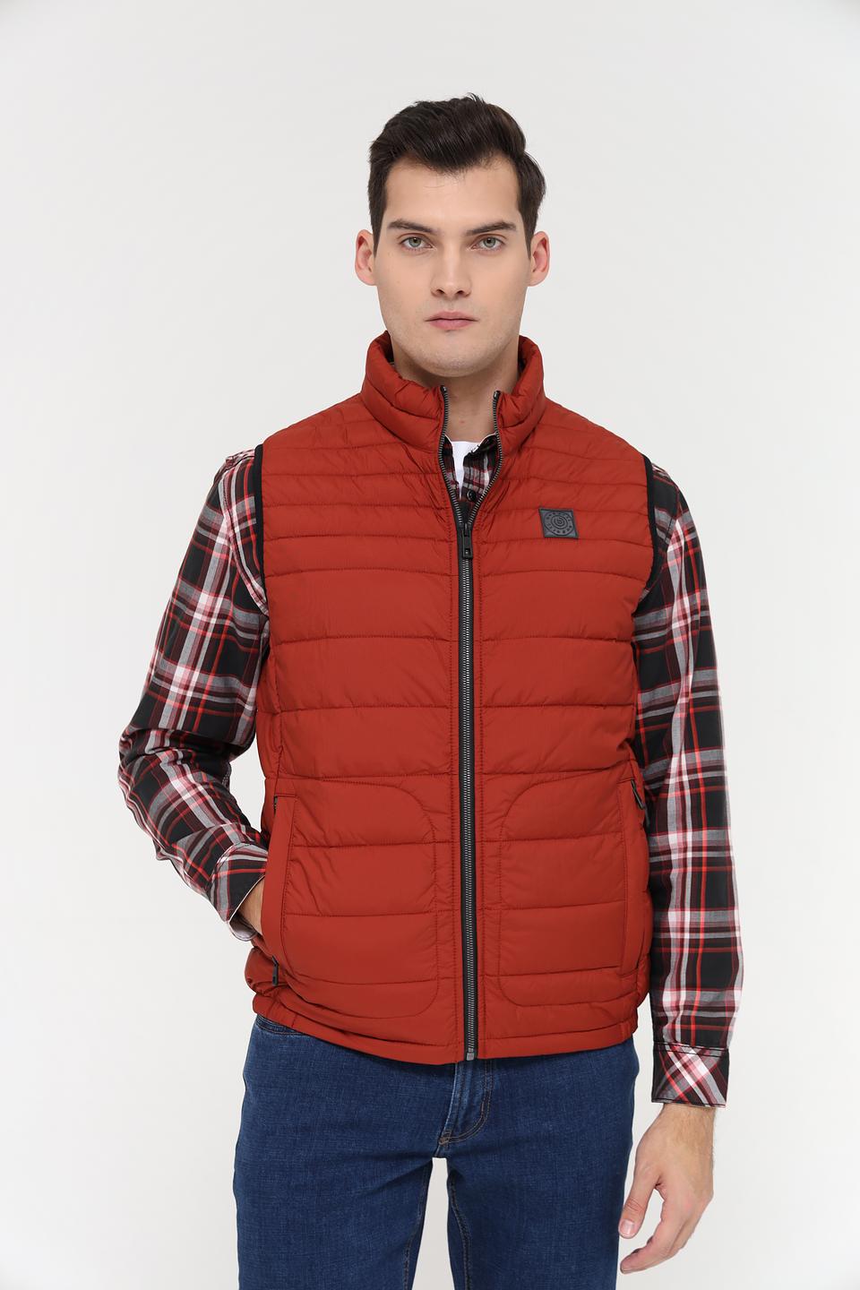 Жилет Bugatti стеганый терракотовый