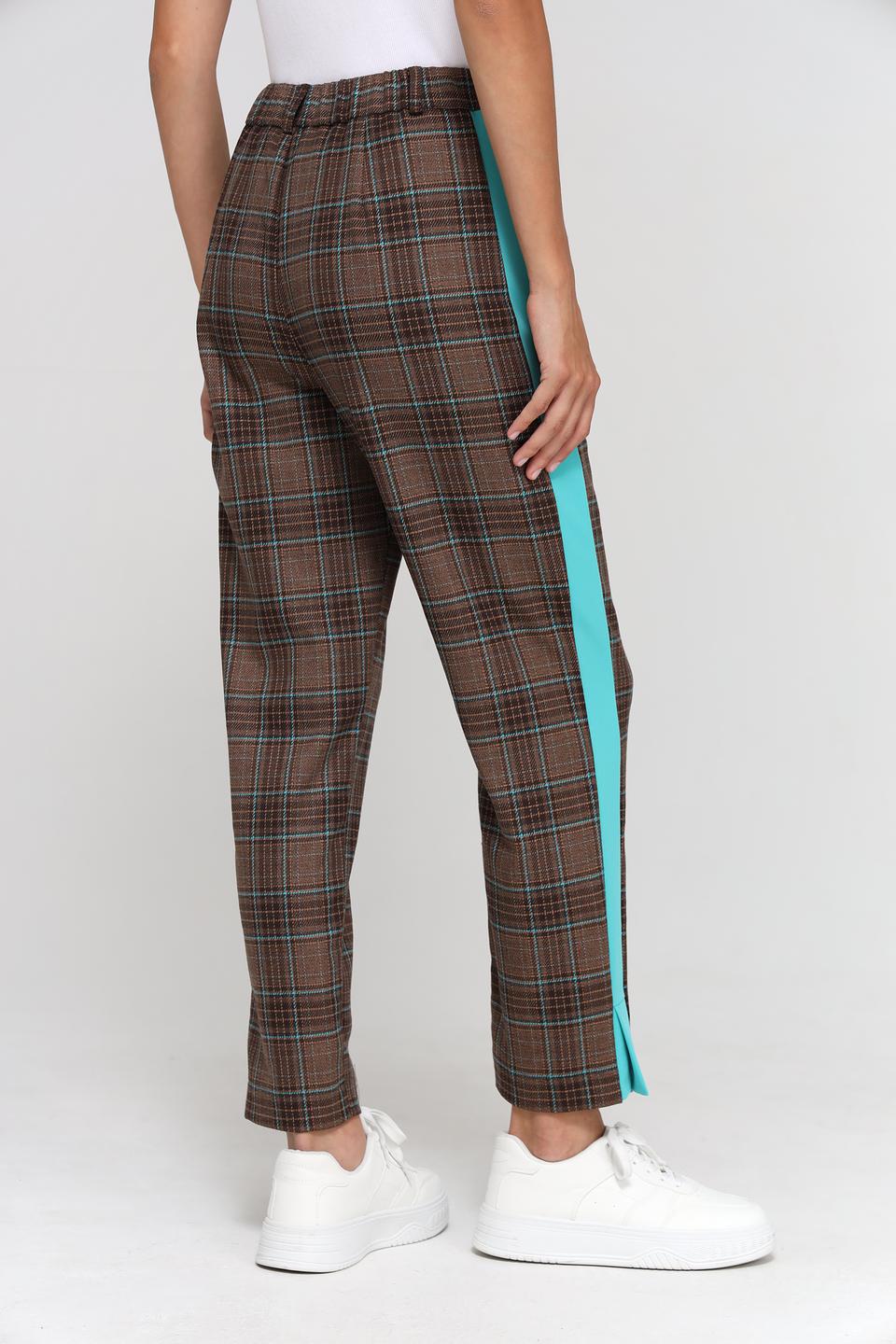 Брюки в клетку Beatris с полосой