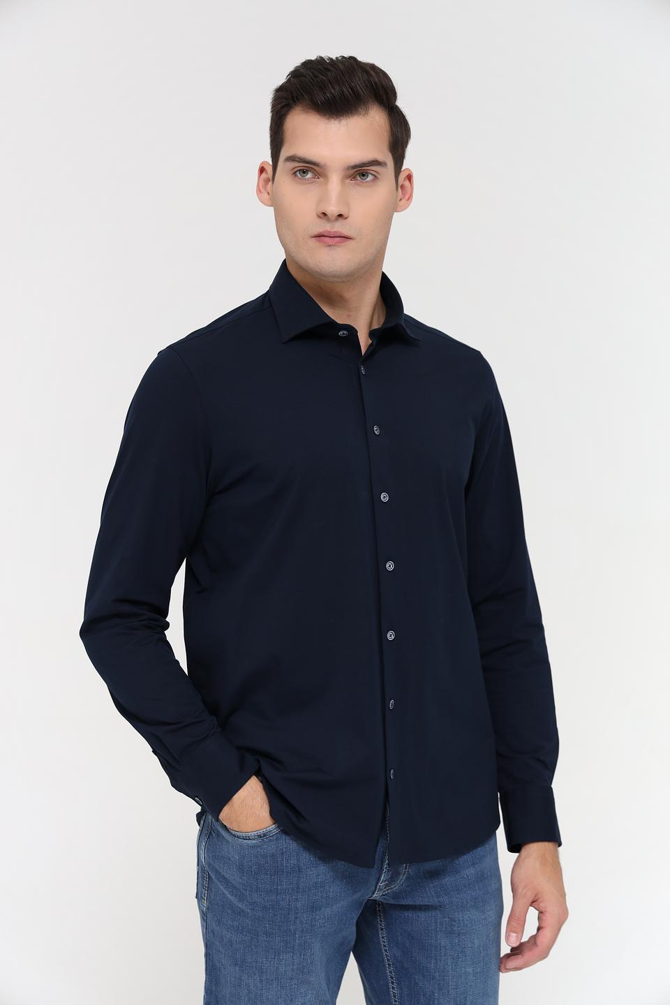 Рубашка Bugatti темно-синяя