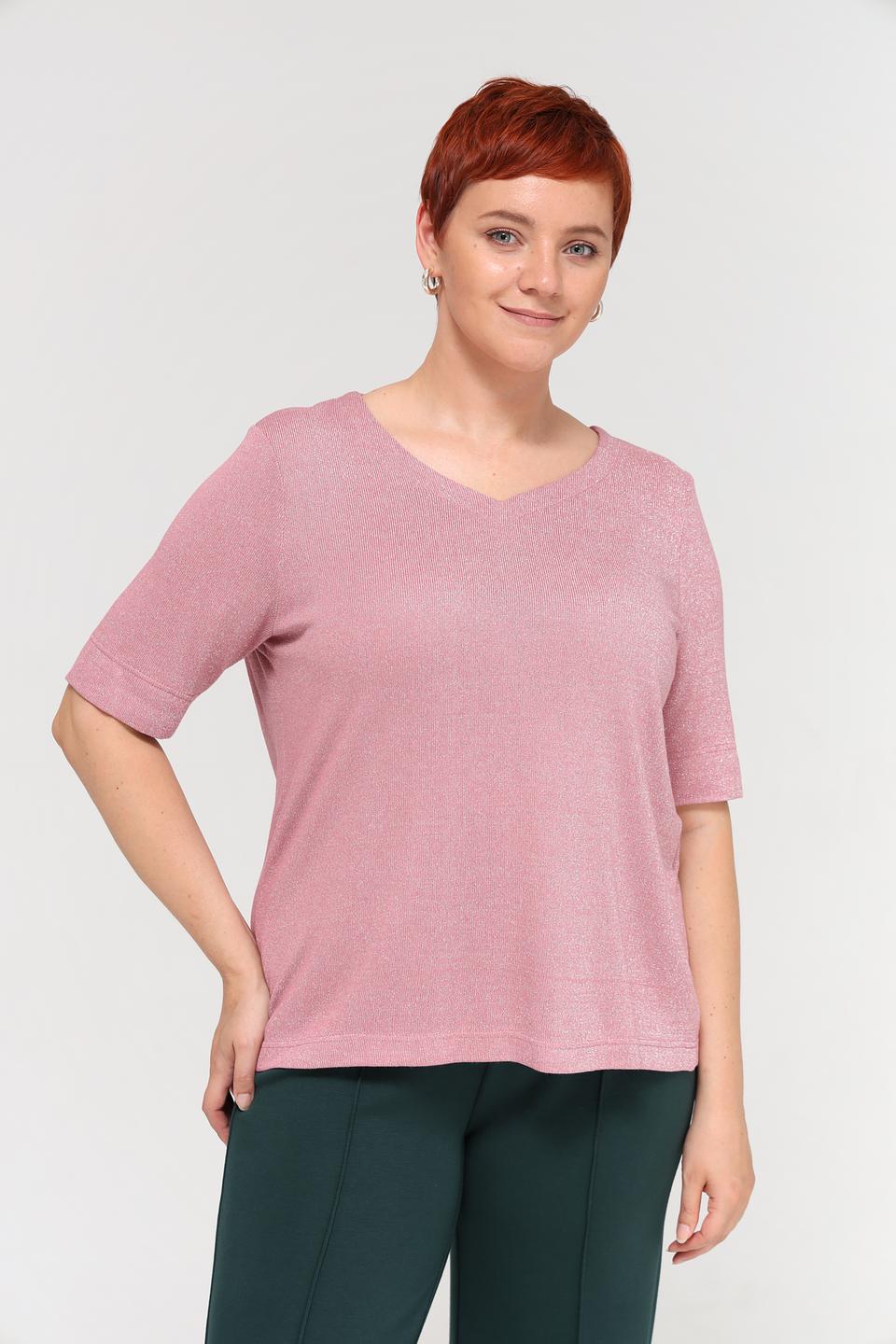 Футболка Bianca с блеском розовый