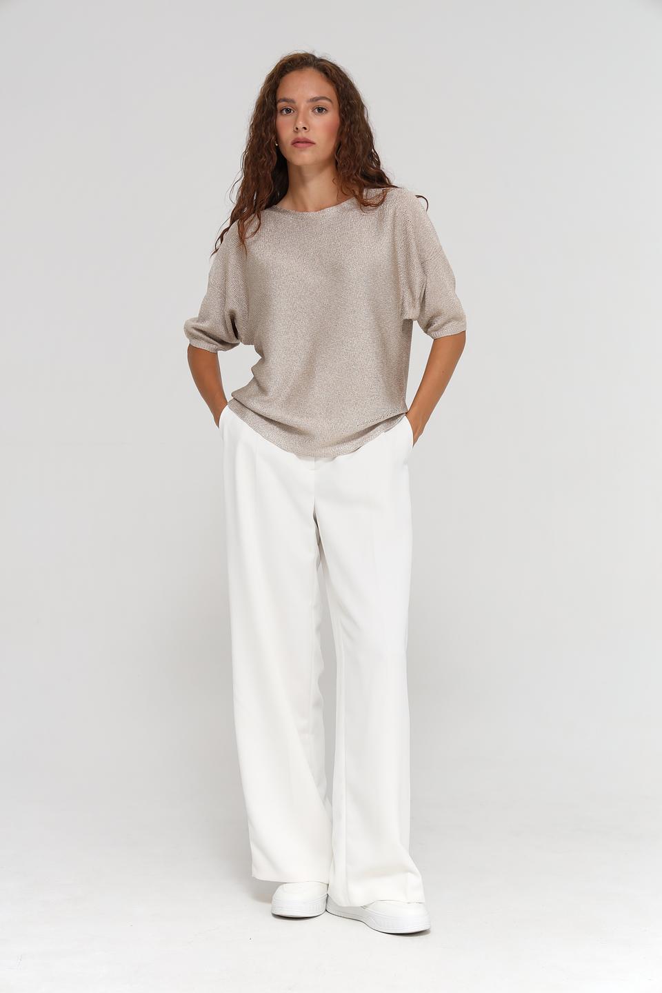 Пуловер Bianca с коротким рукавом золотистый