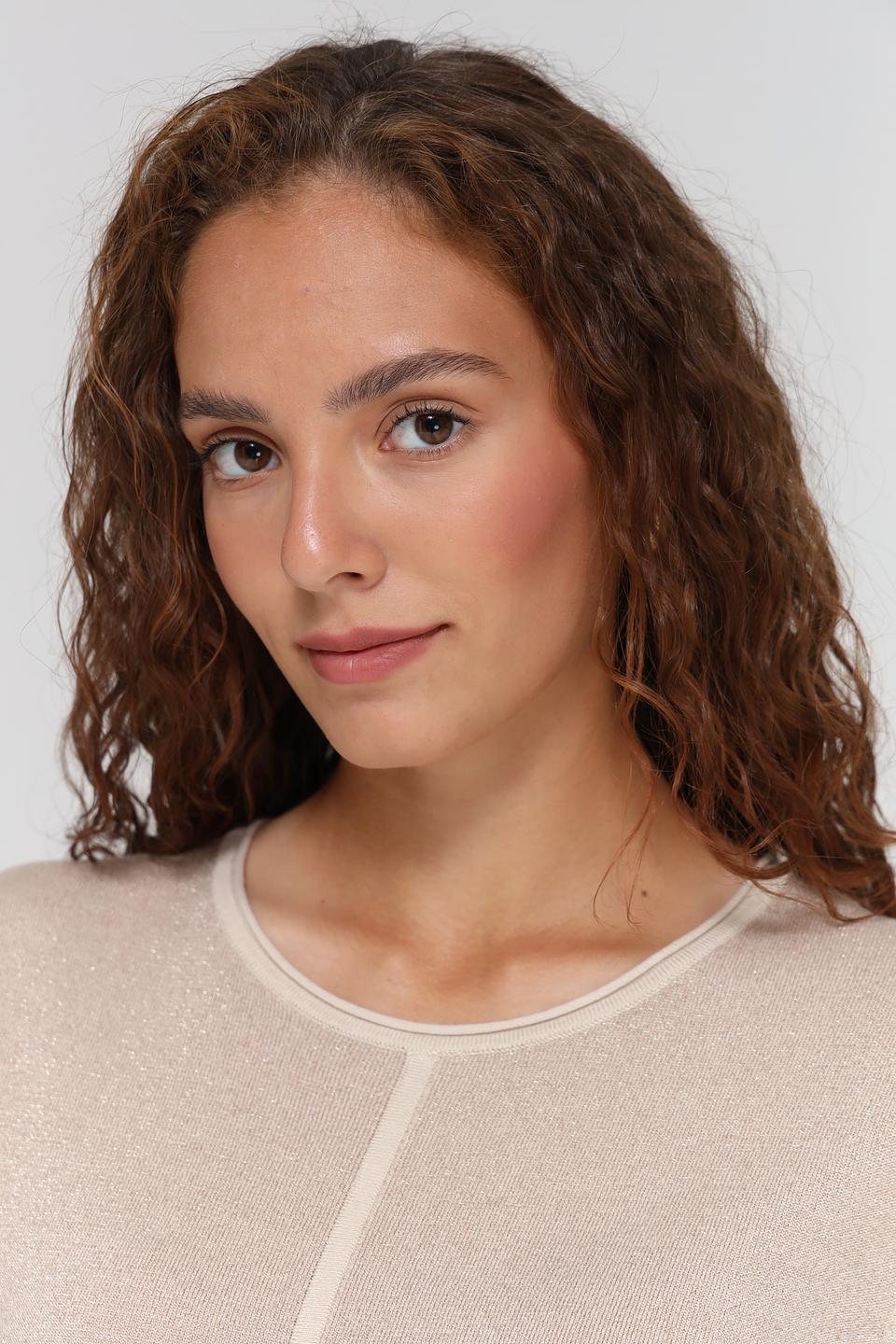 Пуловер Bianca с коротким рукавом бежевый