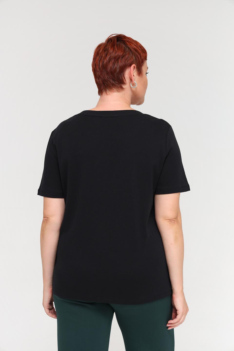 Футболка Samoon с кристаллами чёрная