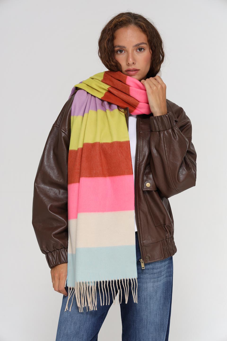 Шарф Fraas разноцветный в полоску