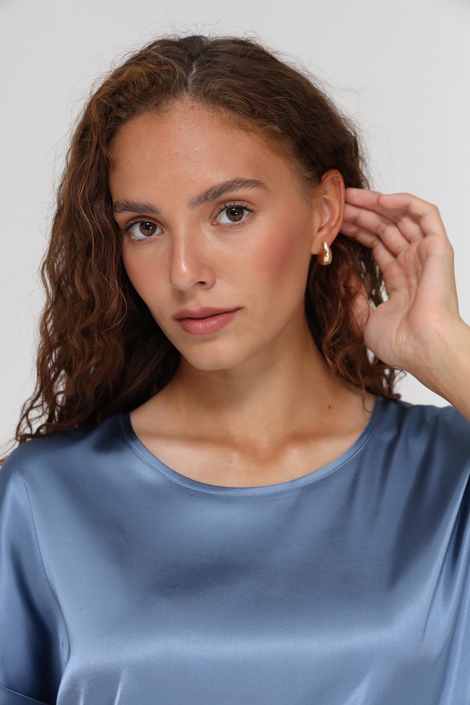 Блуза Gerry Weber голубая с рукавами-крылышками