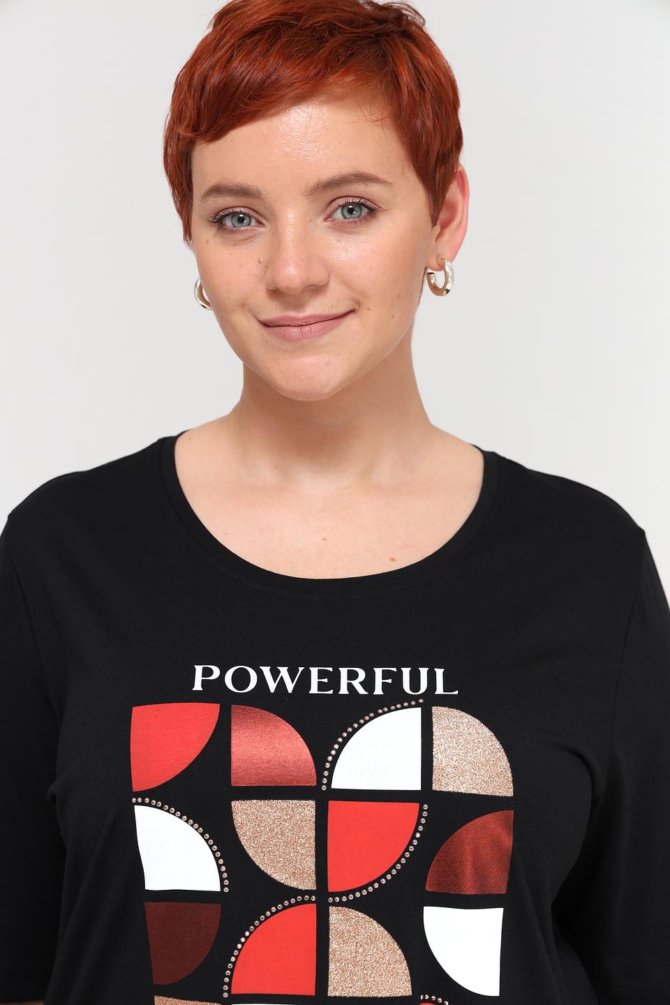 Футболка Via Appia с принтом чёрная