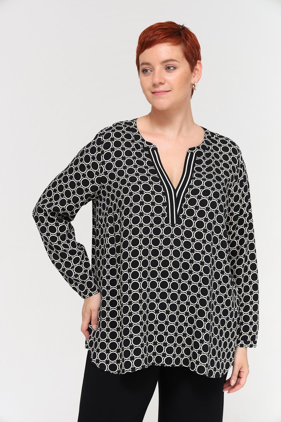 Блуза Via Appia DUE с принтом чёрно-белый