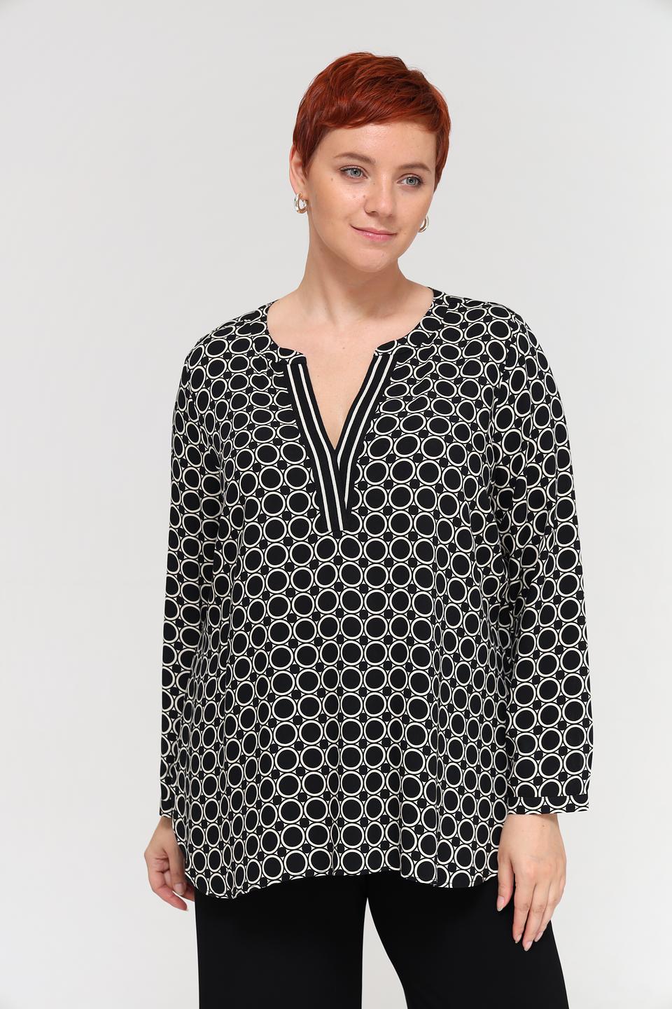 Блуза Via Appia DUE с принтом чёрно-белый