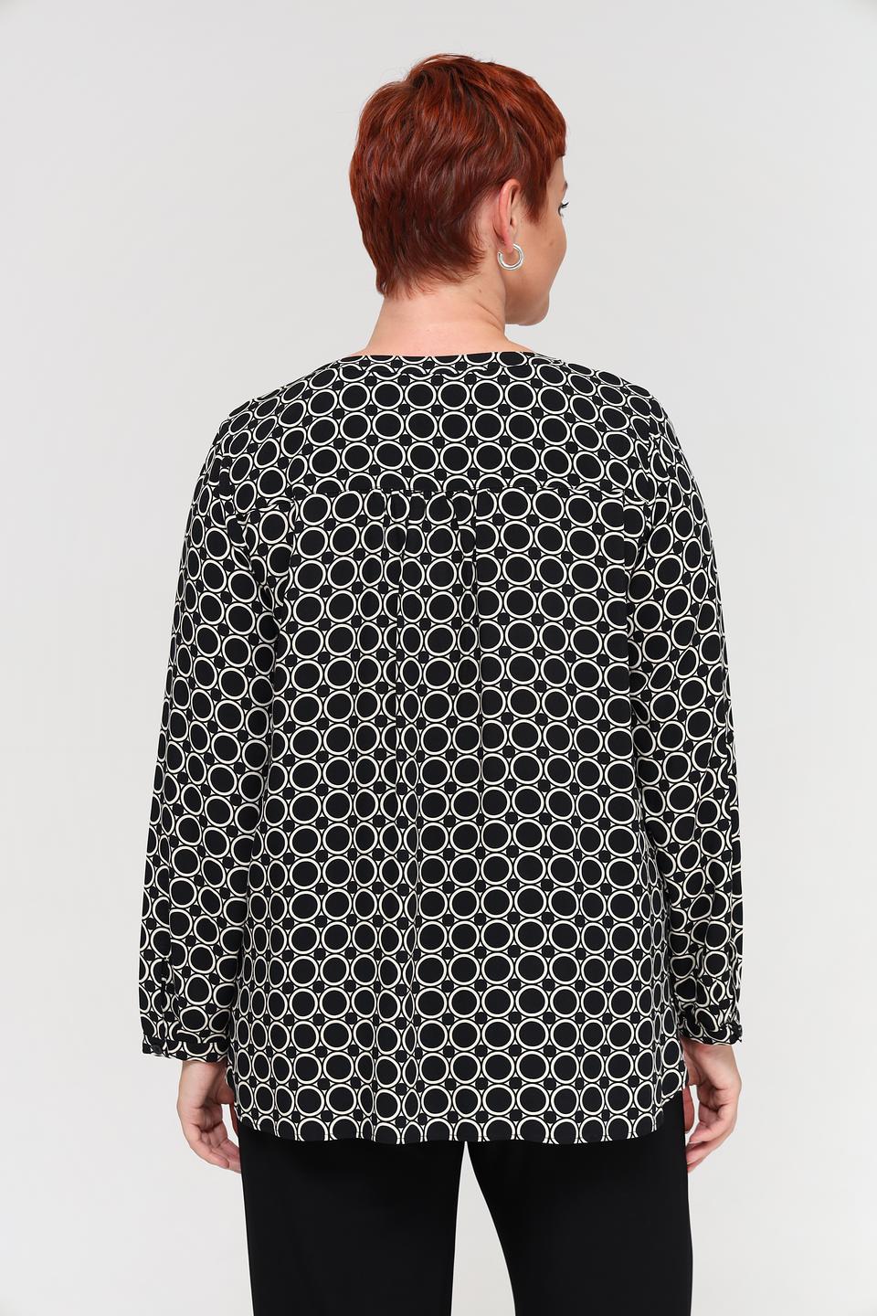 Блуза Via Appia DUE с принтом чёрно-белый