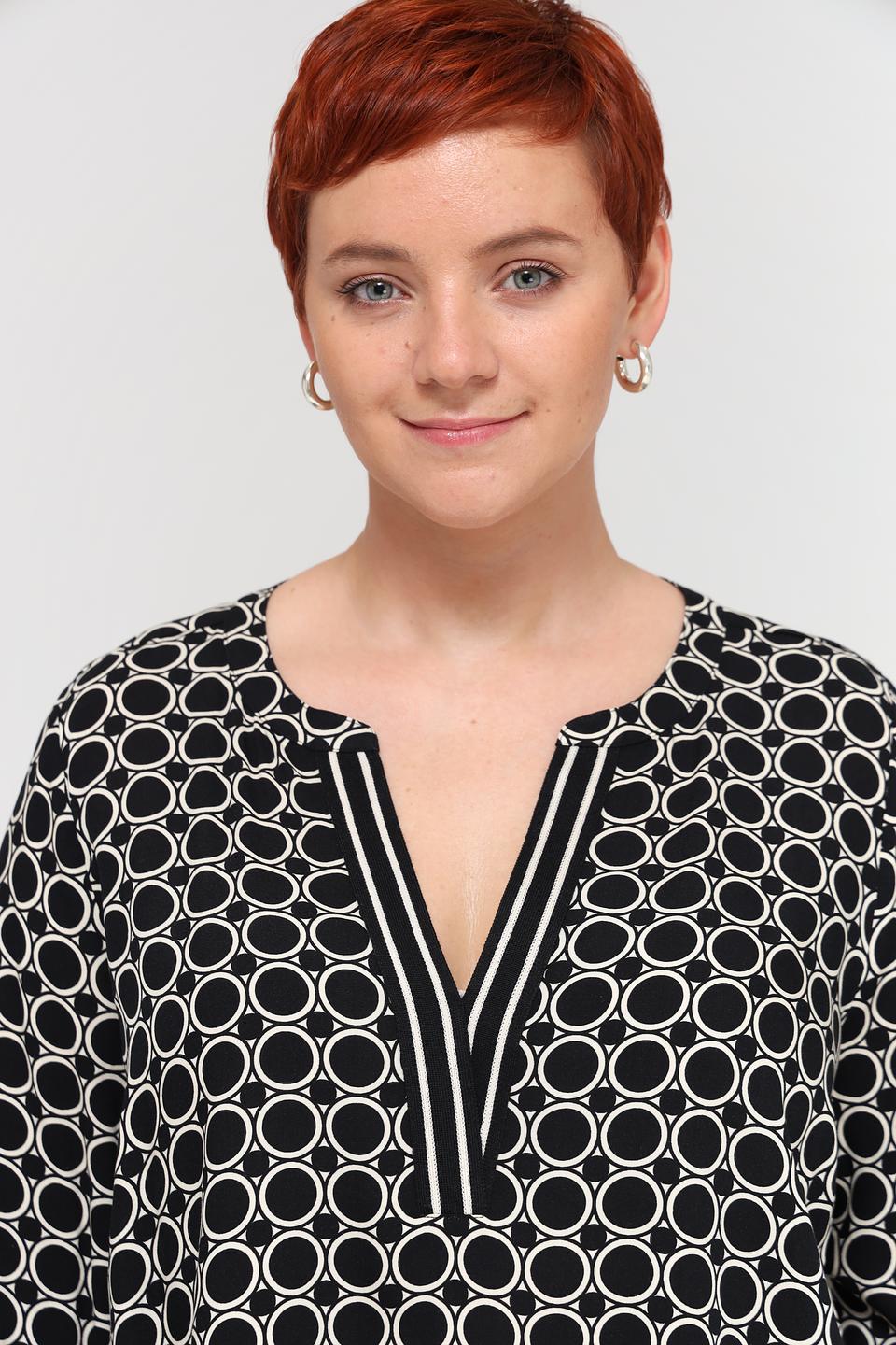 Блуза Via Appia DUE с принтом чёрно-белый