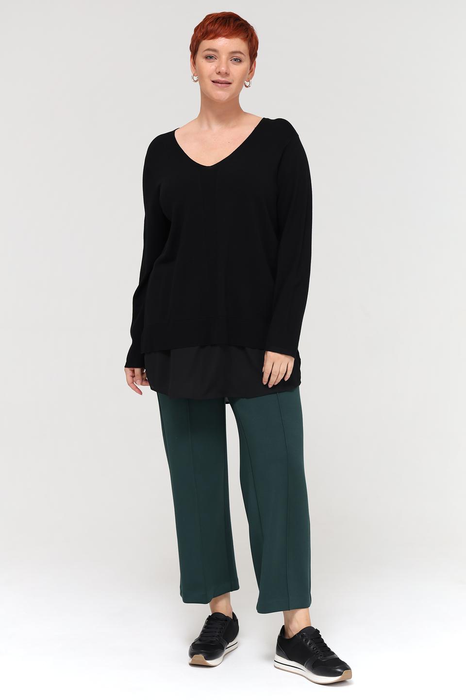 Пуловер Via Appia черный с воланом