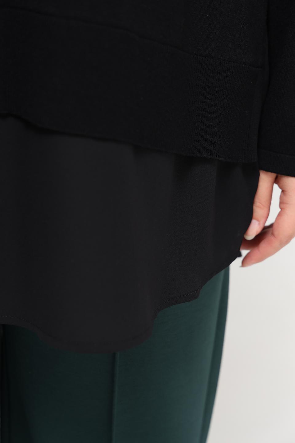 Пуловер Via Appia черный с воланом