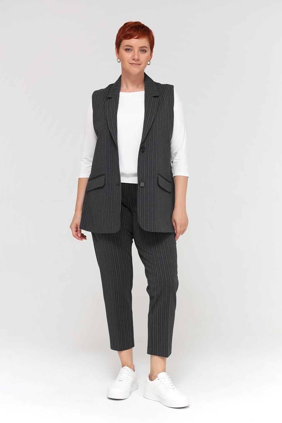 Жилет Frapp в полоску серый