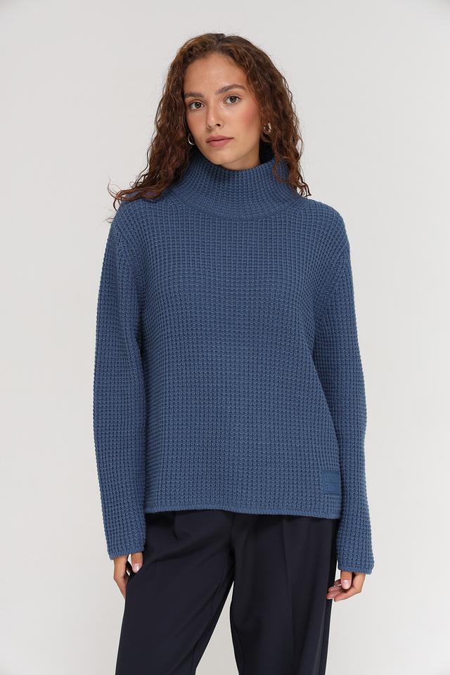 Пуловер Monari голубой с высоким горлом