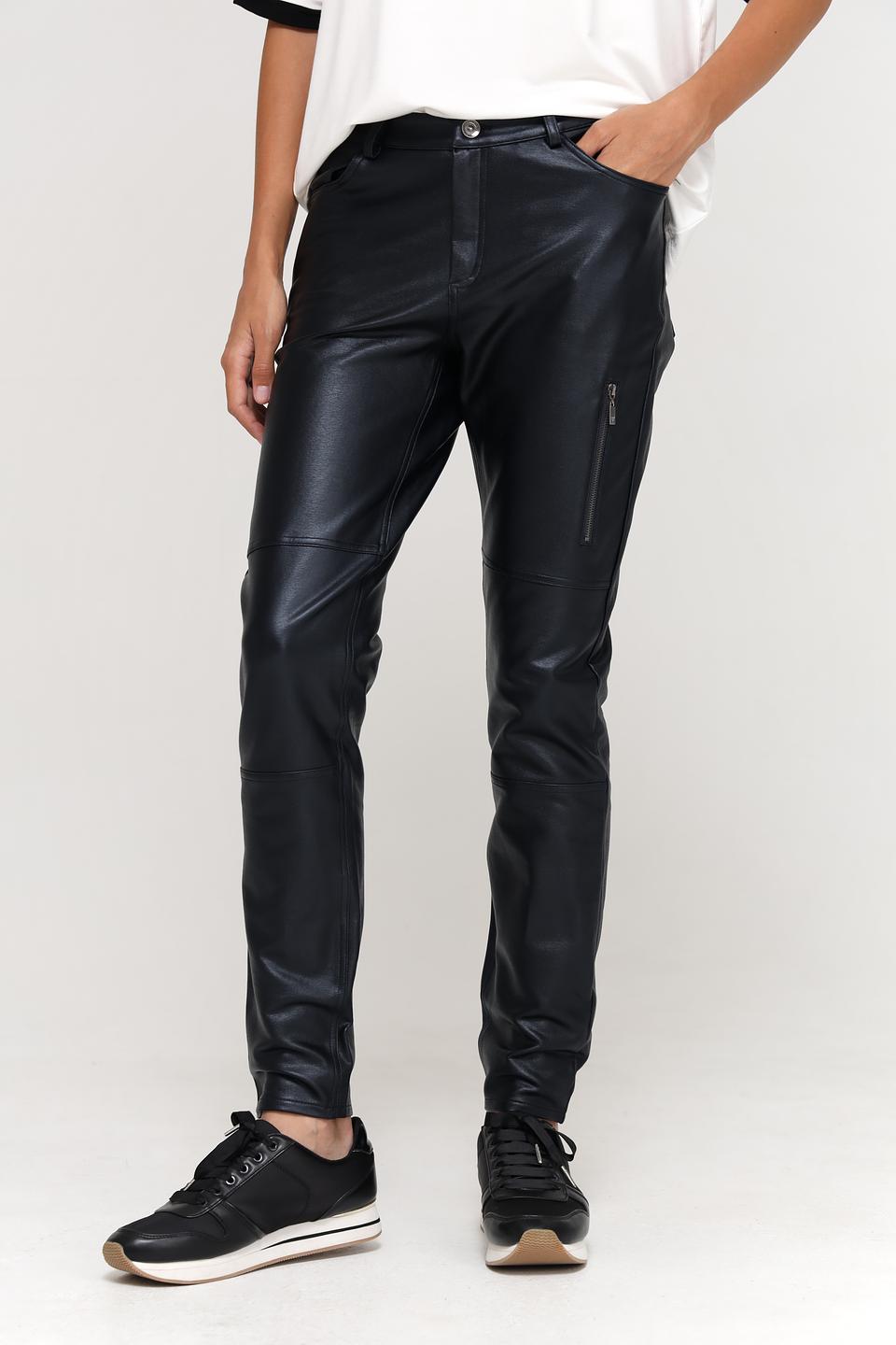 Брюки кожа Monari чёрные