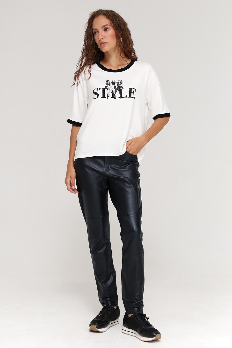 Брюки кожа Monari чёрные