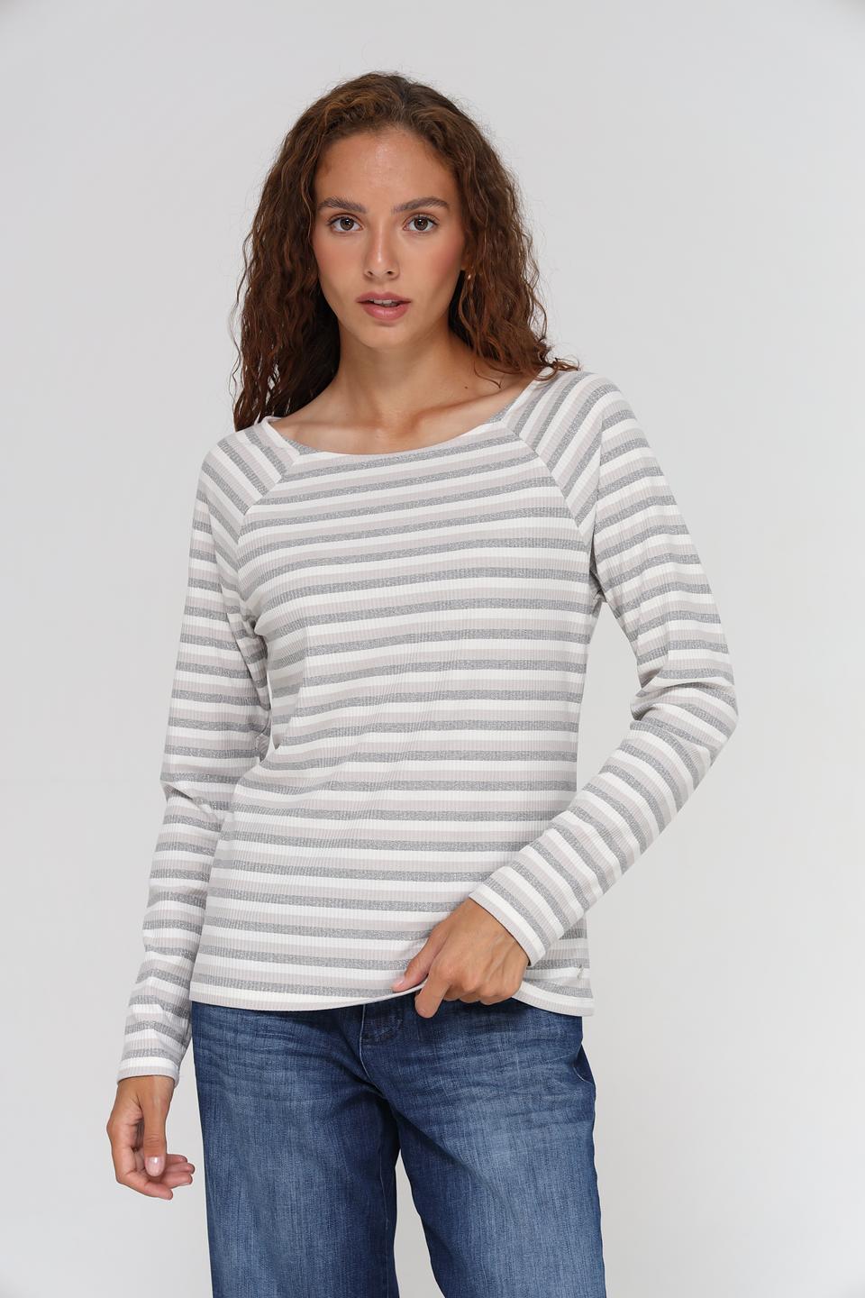 Футболка Monari в полоску серая