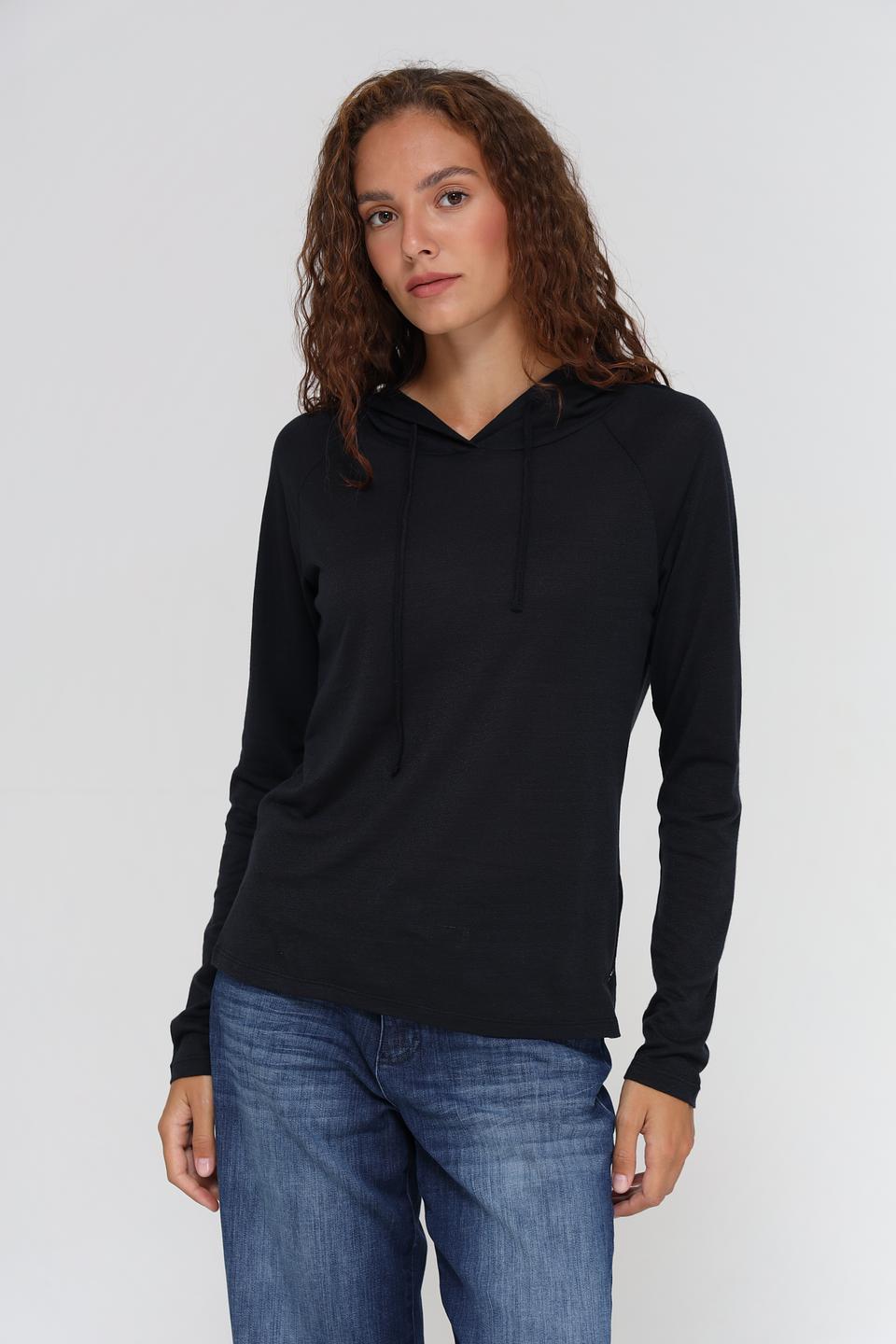 Пуловер Monari чёрный с капюшоном