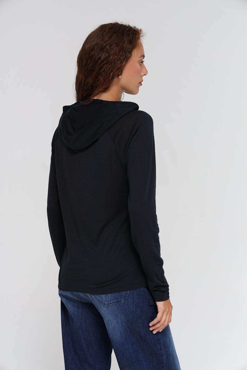 Пуловер Monari чёрный с капюшоном