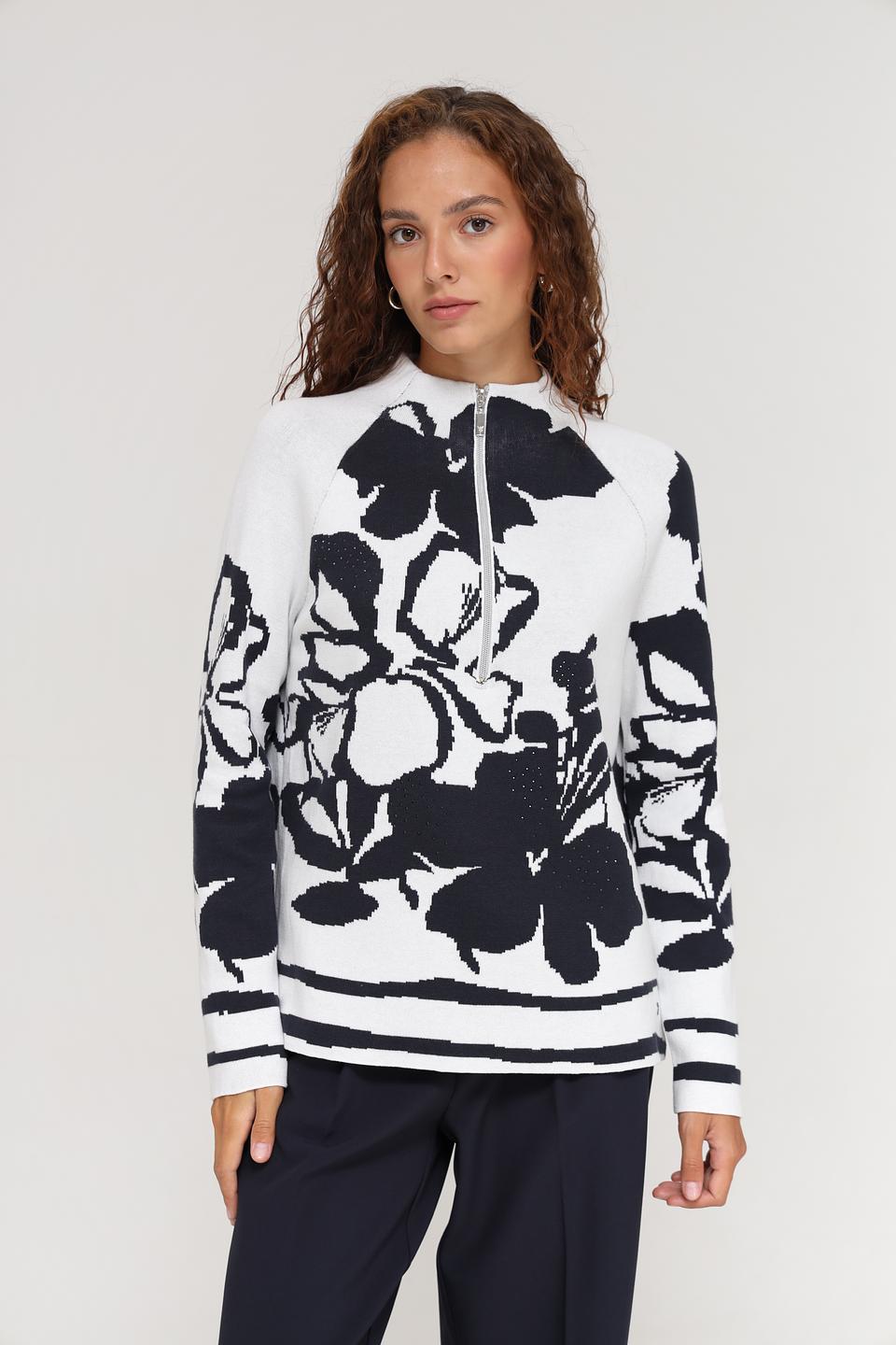 Пуловер Monari с цветочным принтом