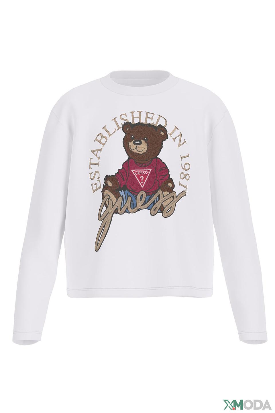 Футболка Guess дев. с медведем белый