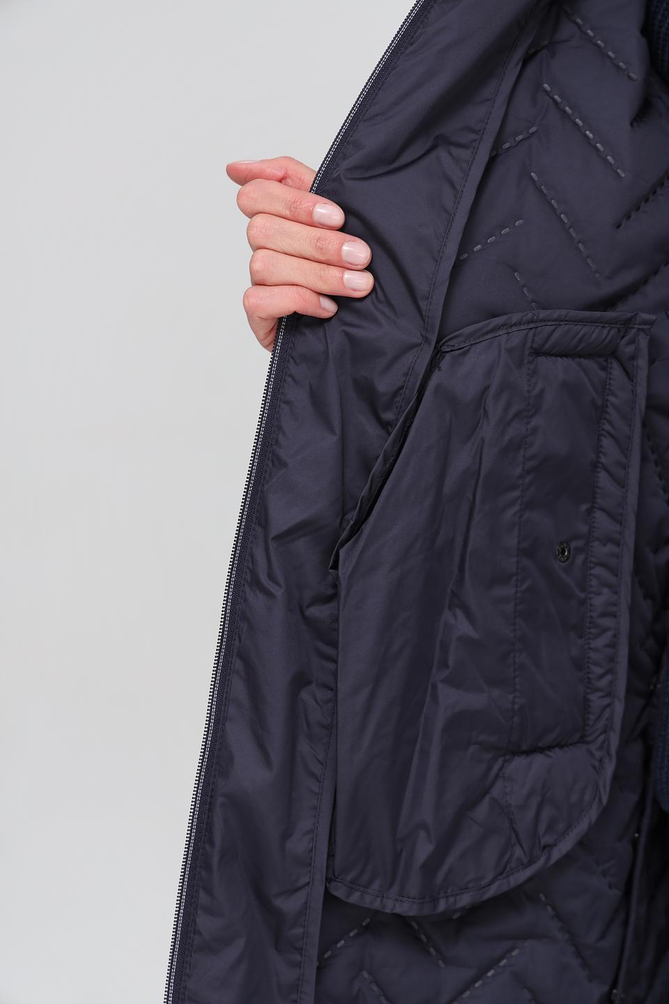 Пальто Lebek стеганое тёмно-синее