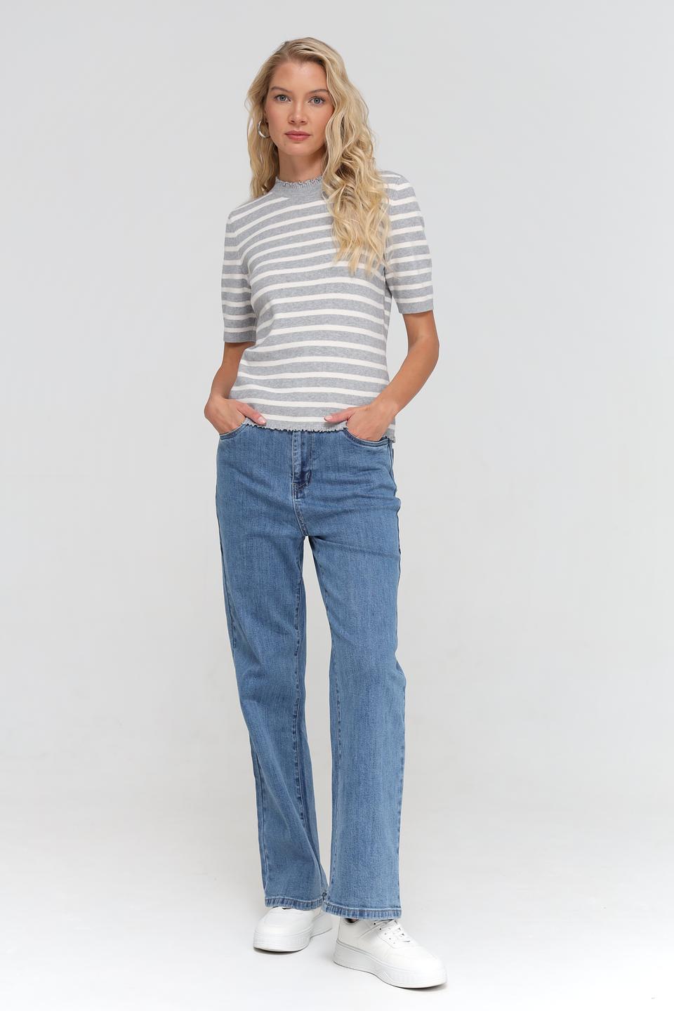 Пуловер Oui в полоску