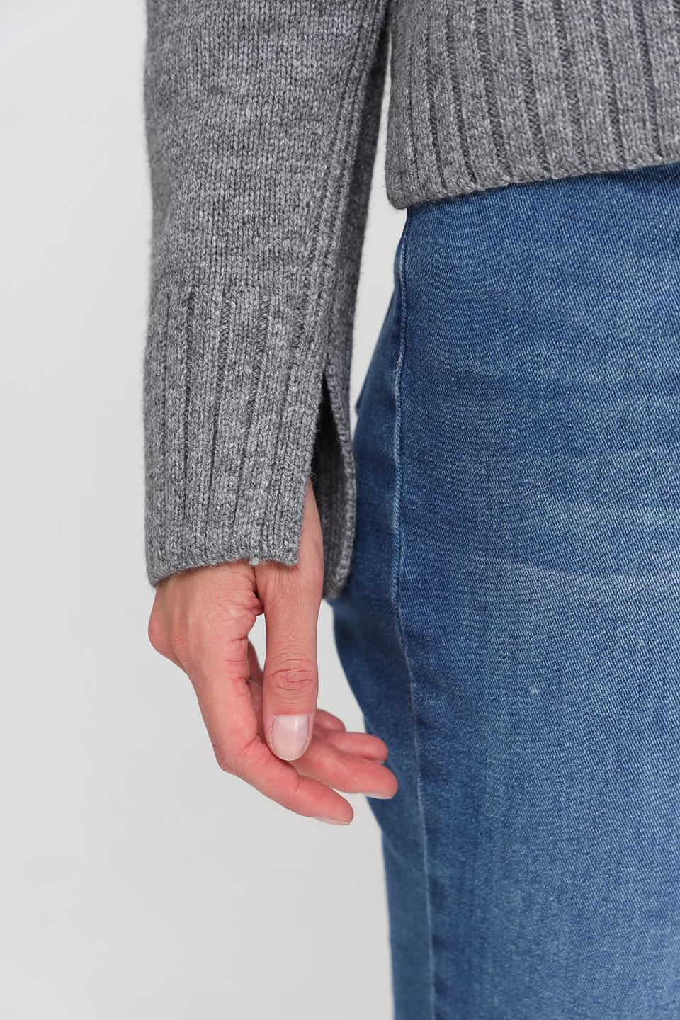 Жакет Oui вязаный серый