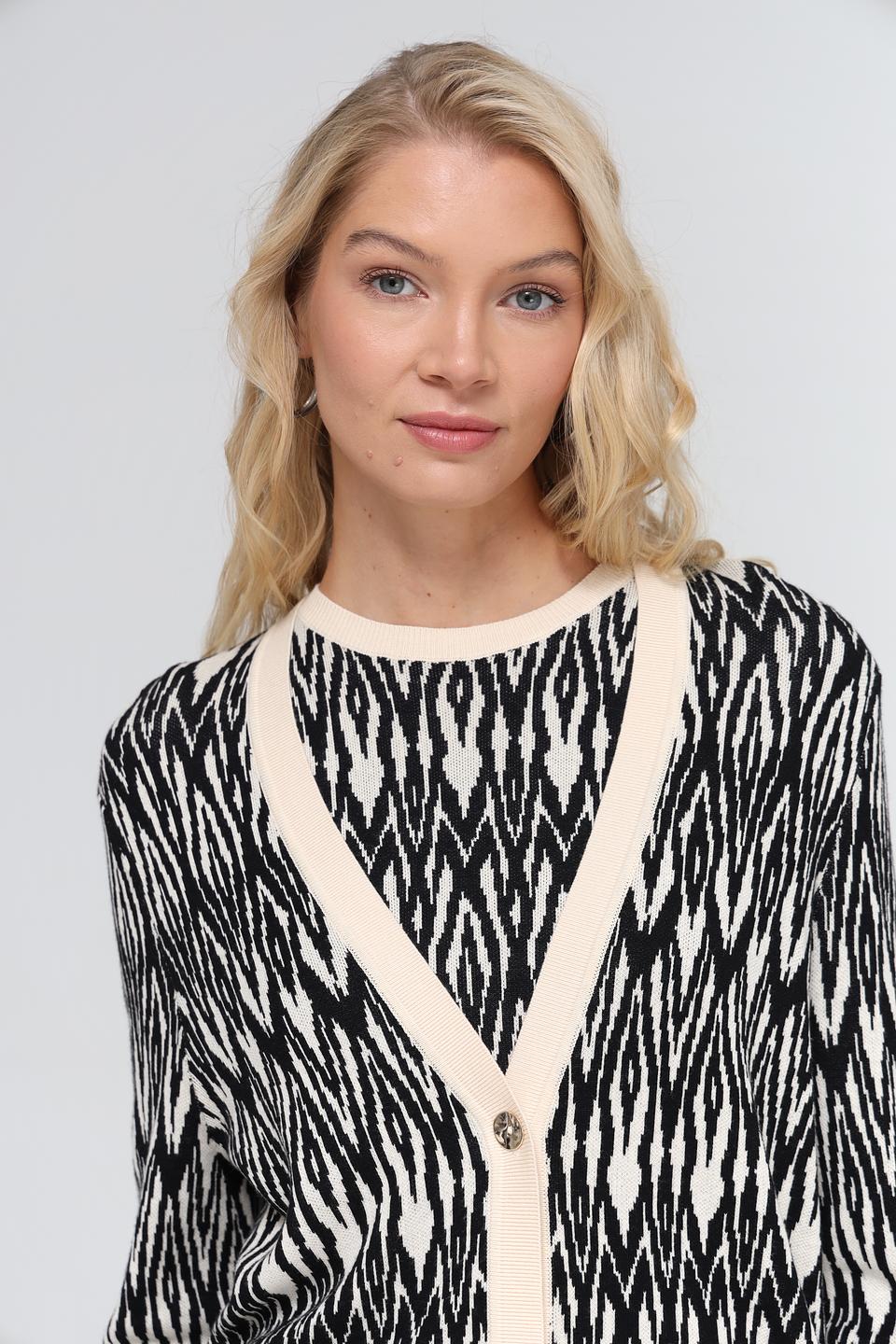 Жакет Gerry Weber вязаный чёрно-бежевый