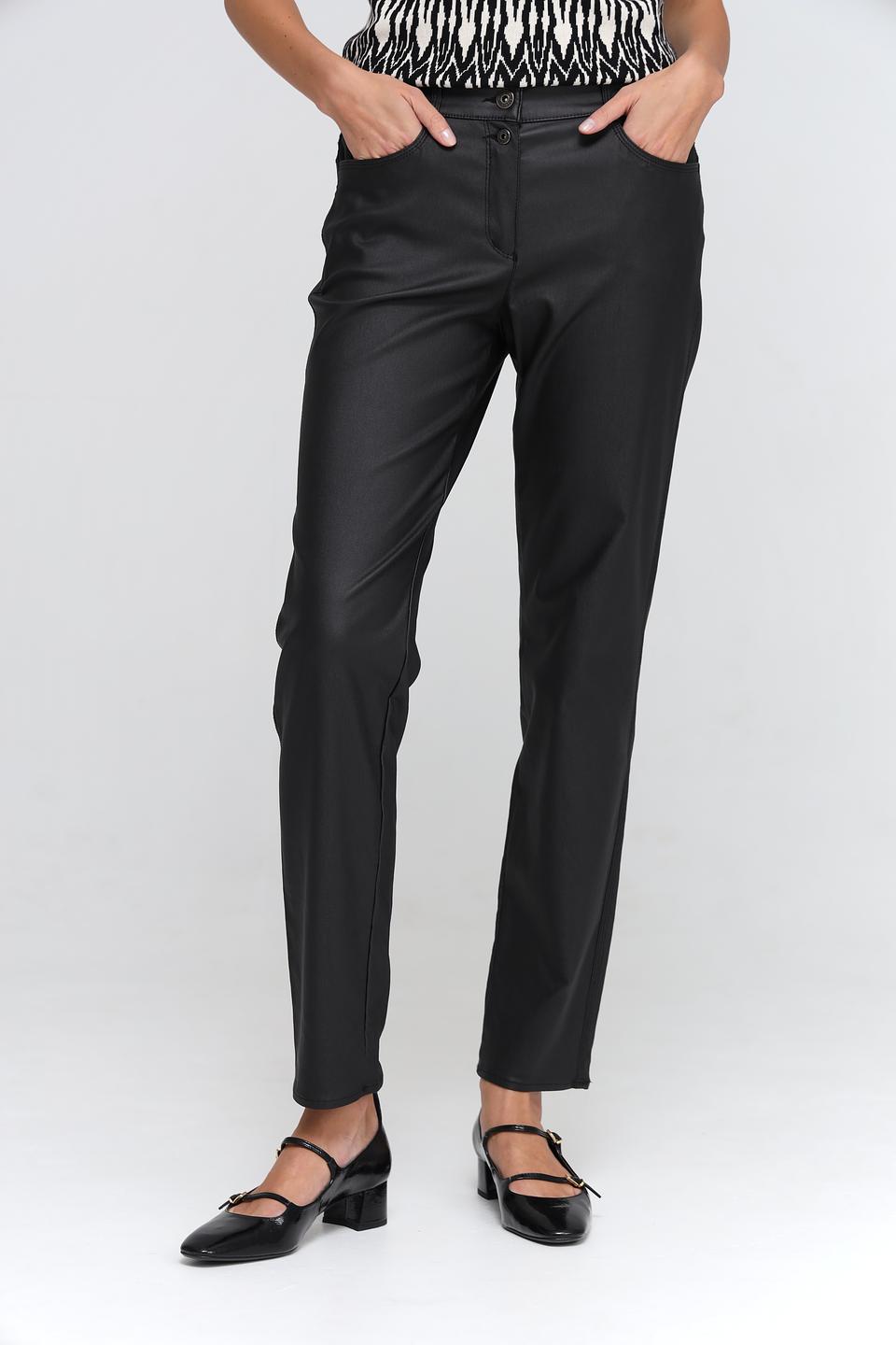 Брюки Bianca из экокожи чёрные