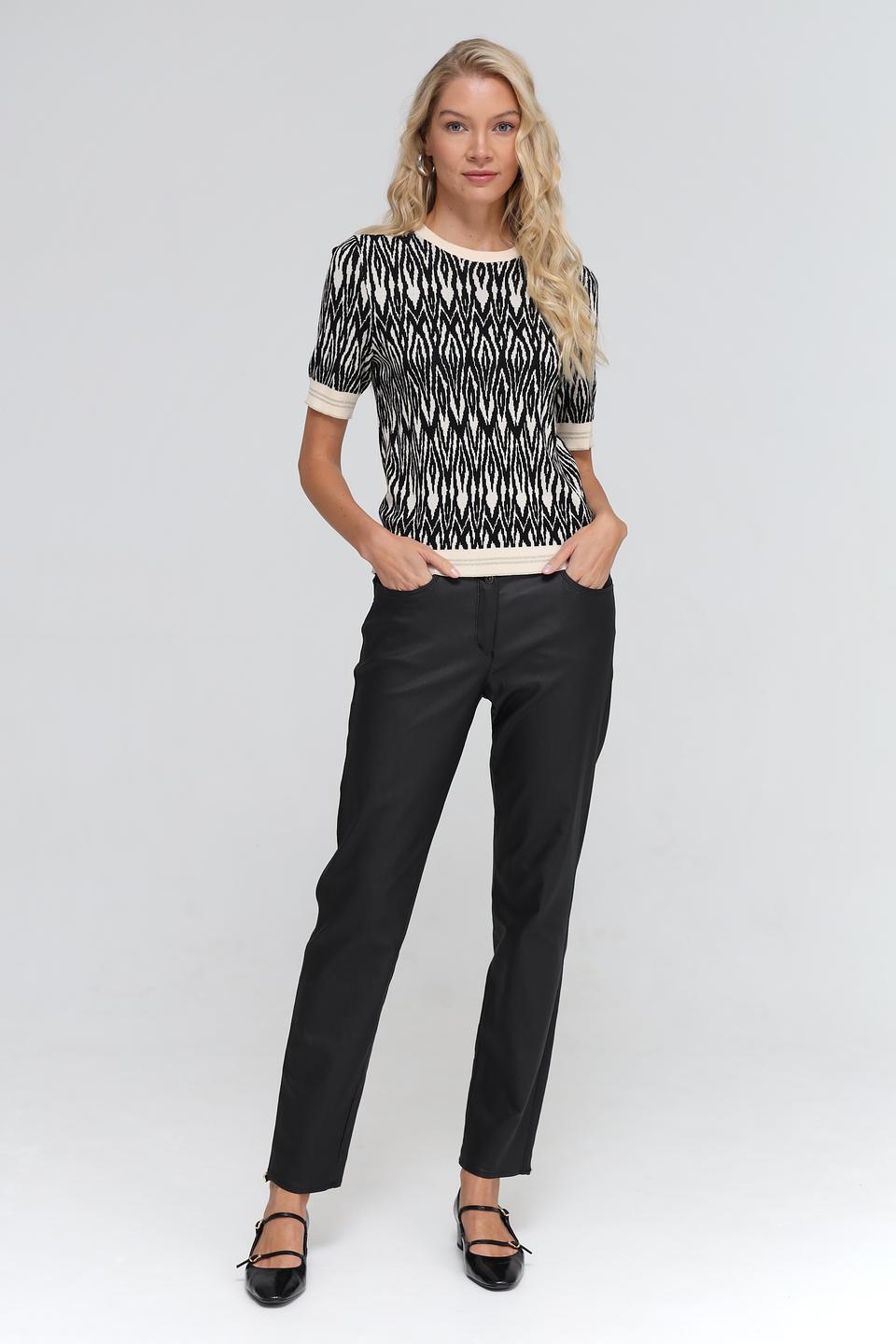 Брюки Bianca из экокожи чёрные