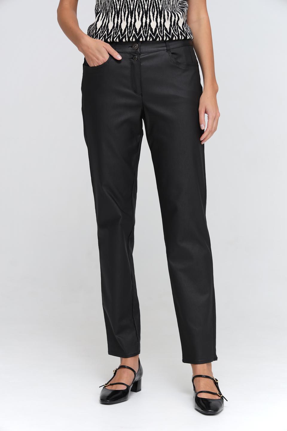 Брюки Bianca из экокожи чёрные