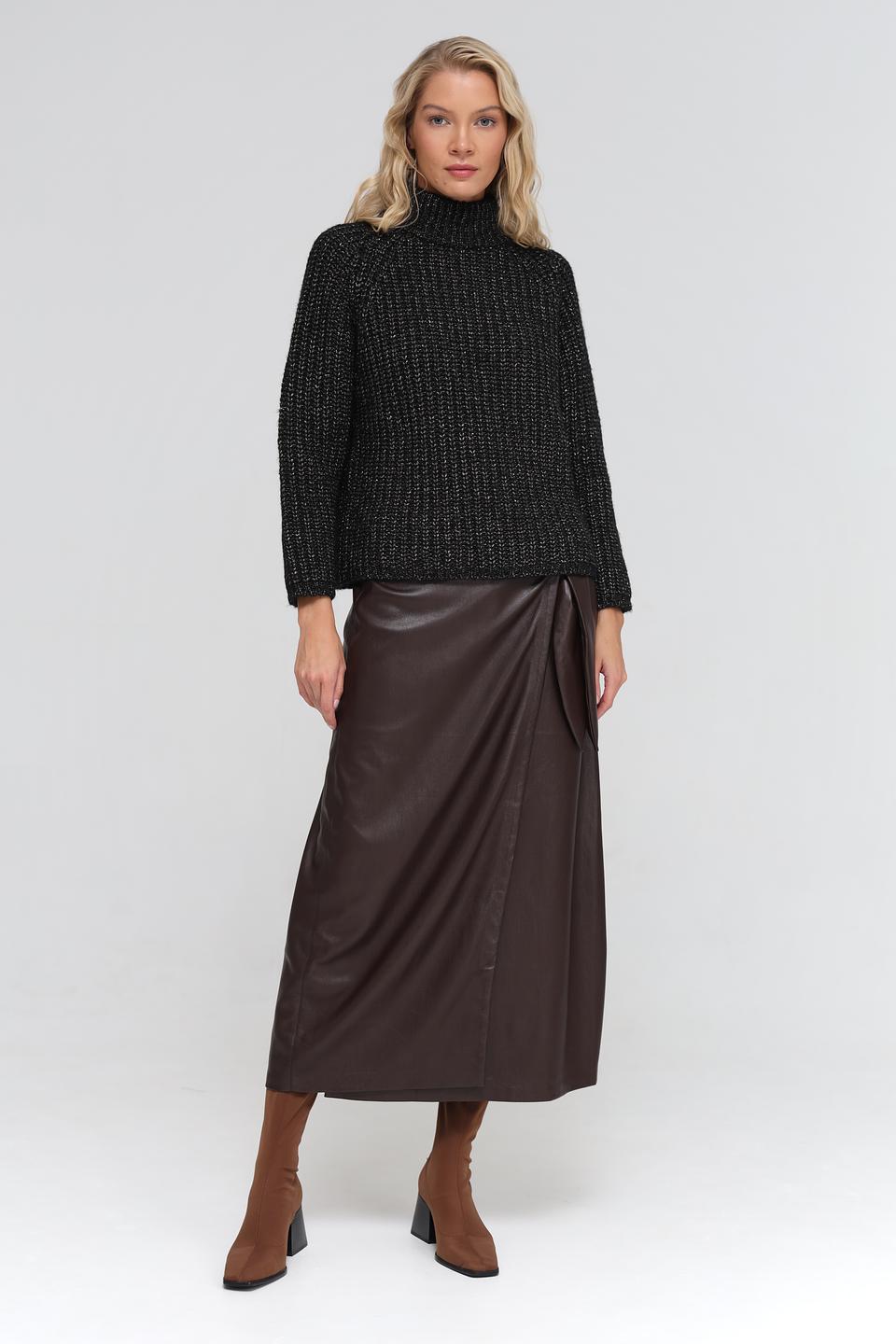 Юбка UNQ с запахом коричневая