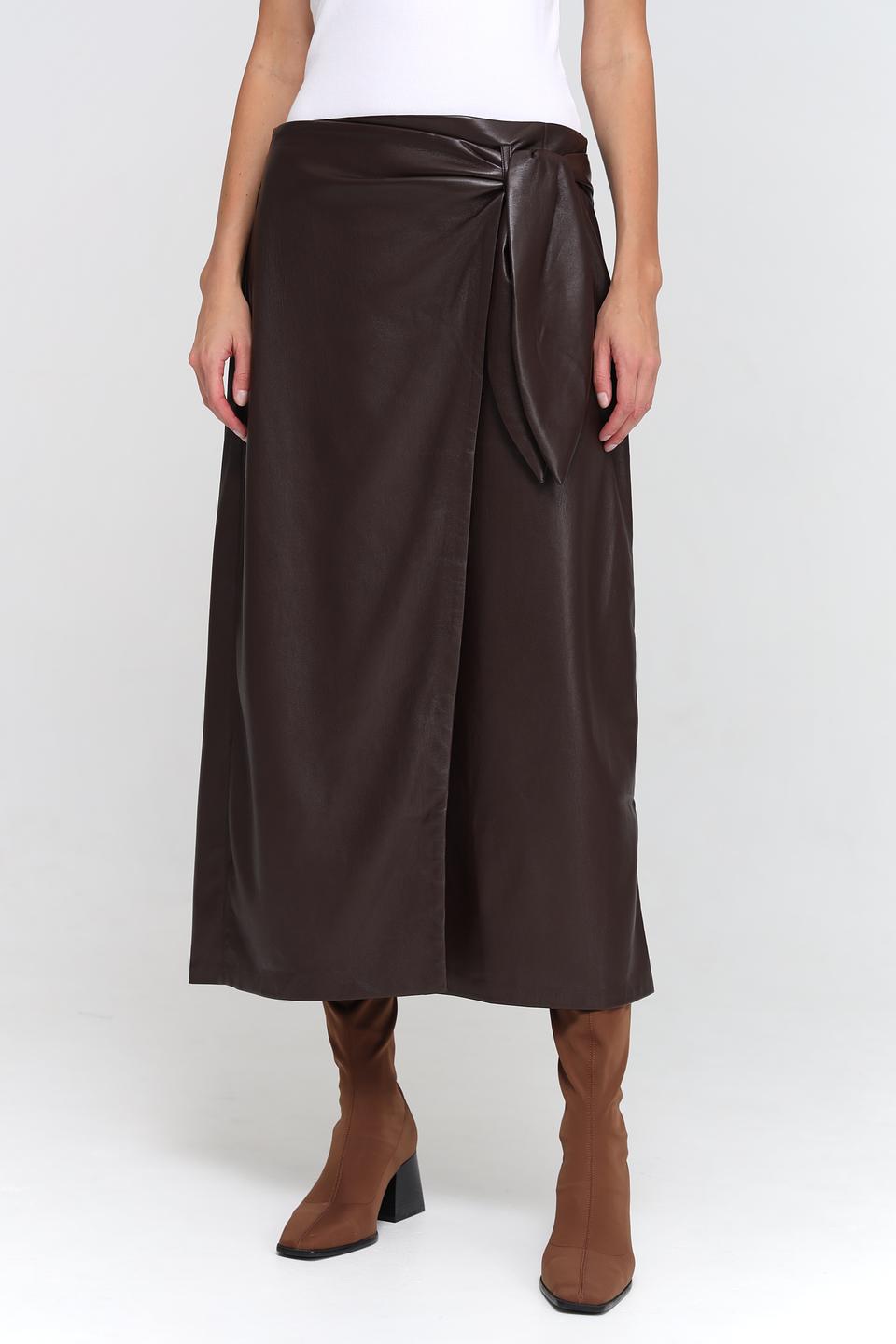 Юбка UNQ с запахом коричневая