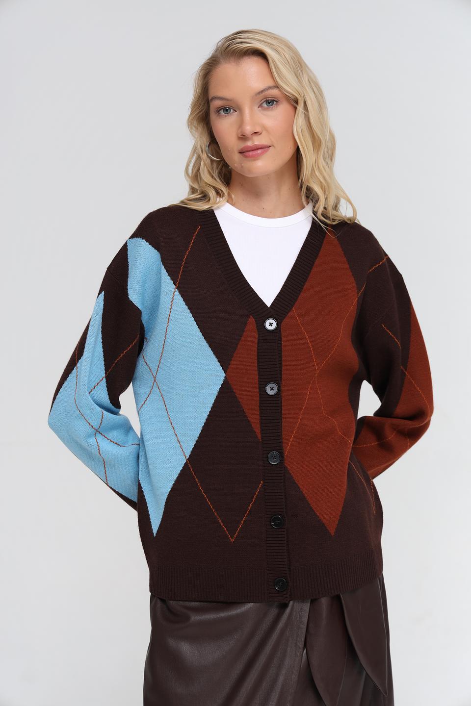 Жакет UNQ женский в ромбик