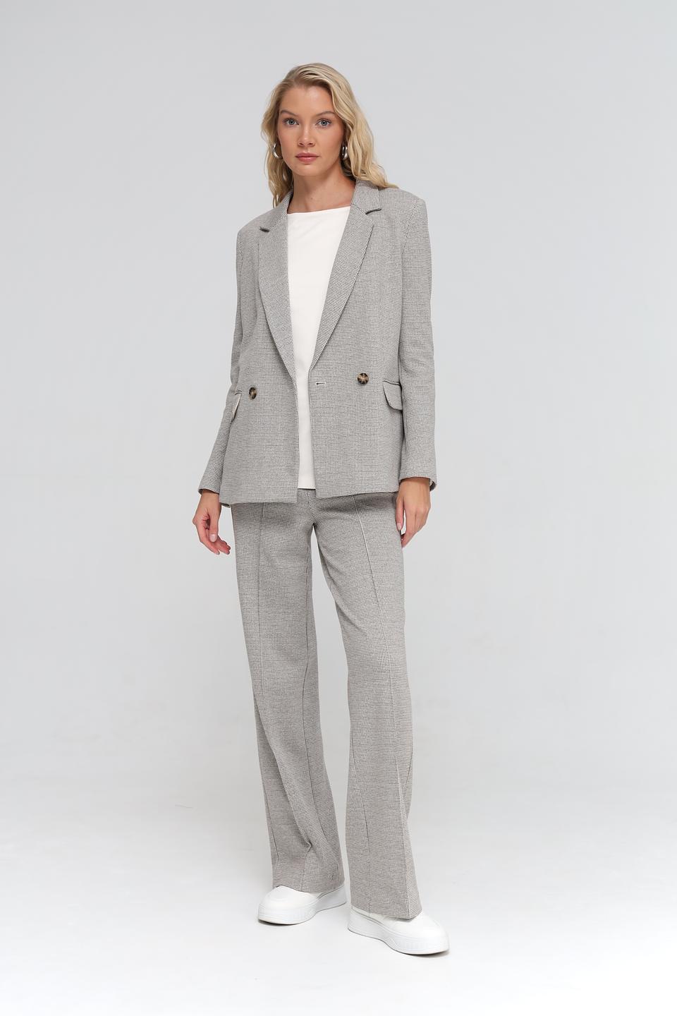 Жакет Oui в клетку серый