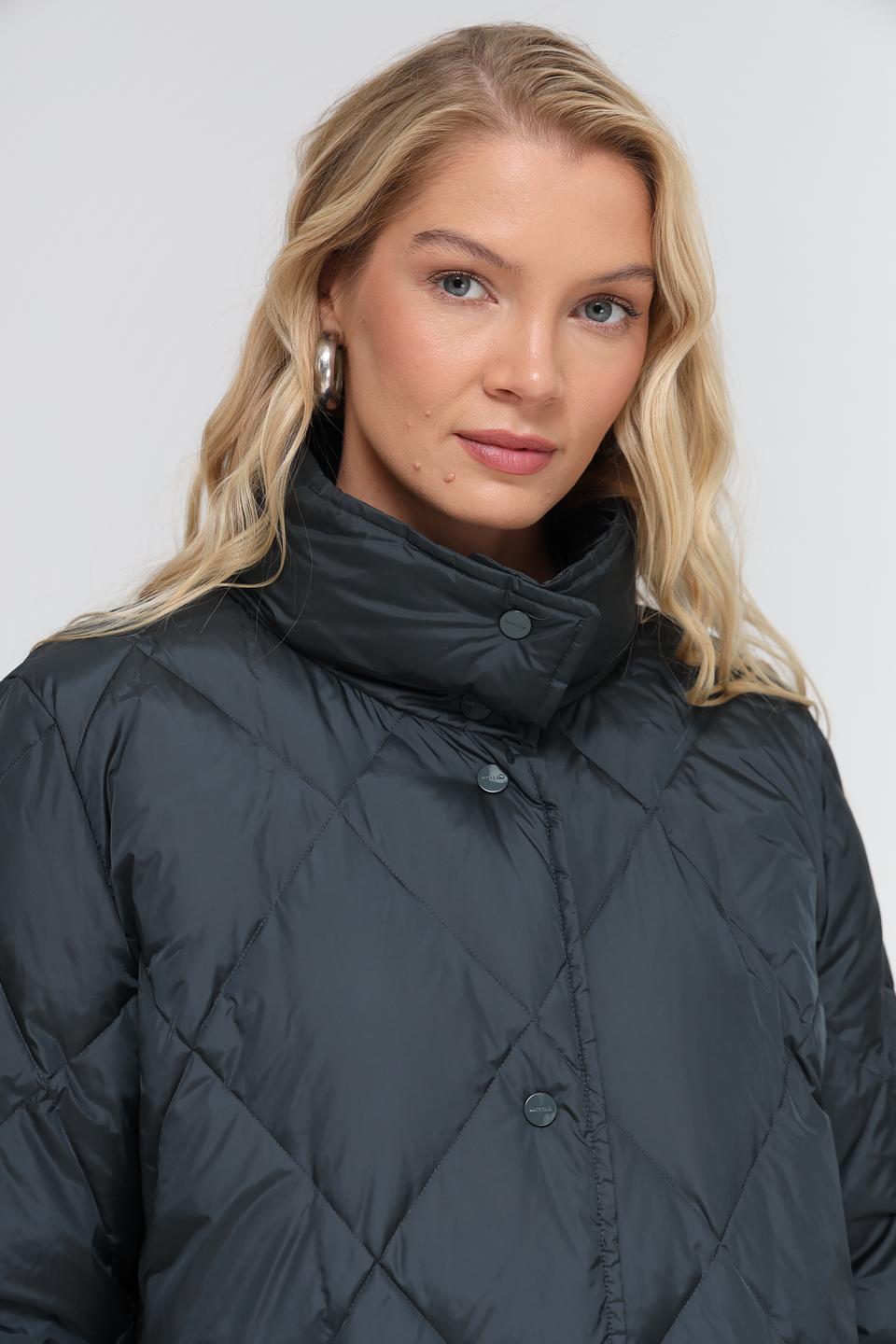 Пальто Marc Cain стеганое тёмно-зелёное