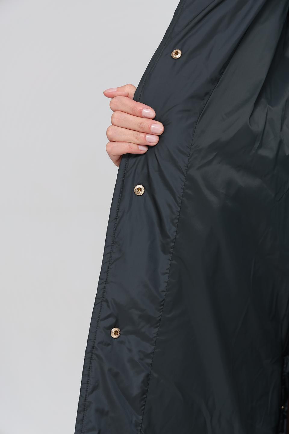 Пальто Marc Cain стеганое тёмно-зелёное