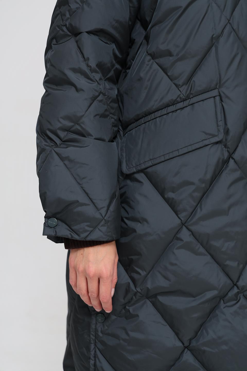 Пальто Marc Cain стеганое тёмно-зелёное