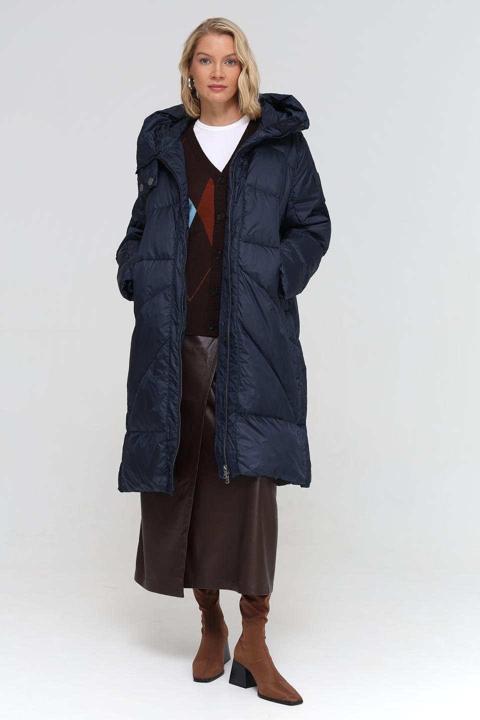 Пальто стеганое Luisa Cerano синее