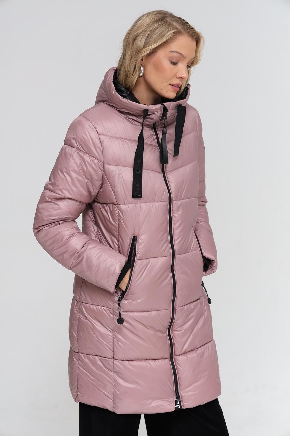 Пальто District стеганое пудровое