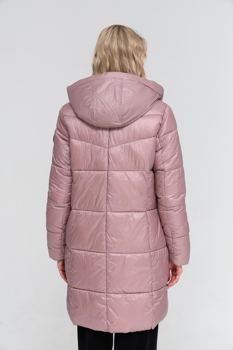 Пальто District стеганое пудровое